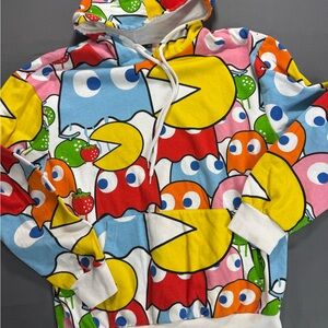 PAC-MAN White Colorful Hoodie Size M